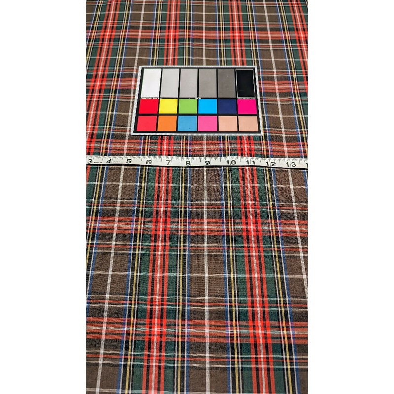 Red/Green/Yellow/Blue/Black/White Tartan Print Shirting Woven Fabric 44"W - 2 1/2 yds