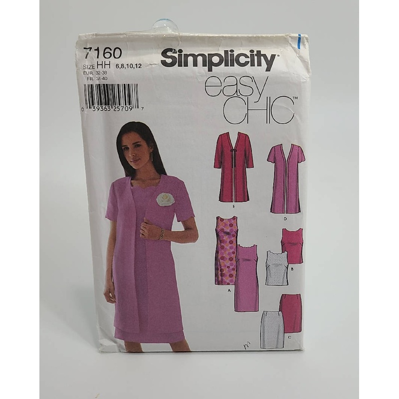 Simplicity Pattern 7160 Misses Jacket, Top, Skirt, Dress Size 6, 8, 10, 12