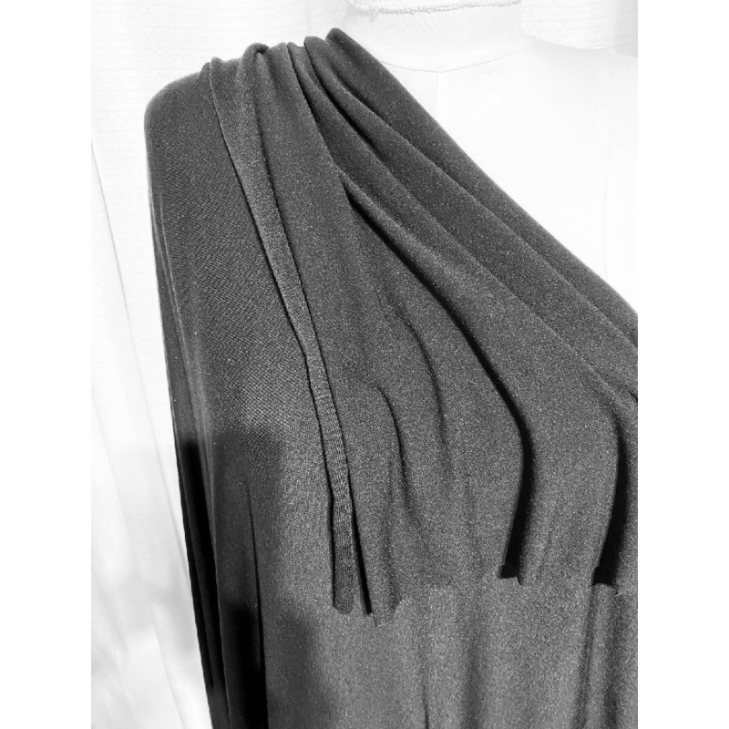 Soft brushed black cotton blend jersey 1 3/4 yard 38" wide