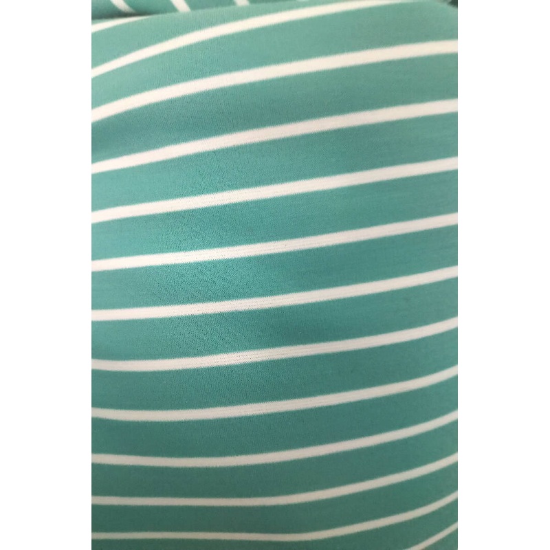 Teal and White Stripe Knit