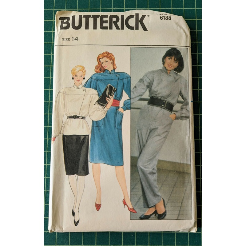 Vintage Butterick 6188 Misses' Dress, Top, Jumpsuit & Skirt Pattern Size 14