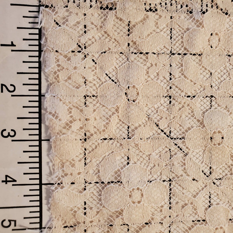 Vintage Lace Fabric Beige Tone med weight 4 petal flower repeat design60" x 30"