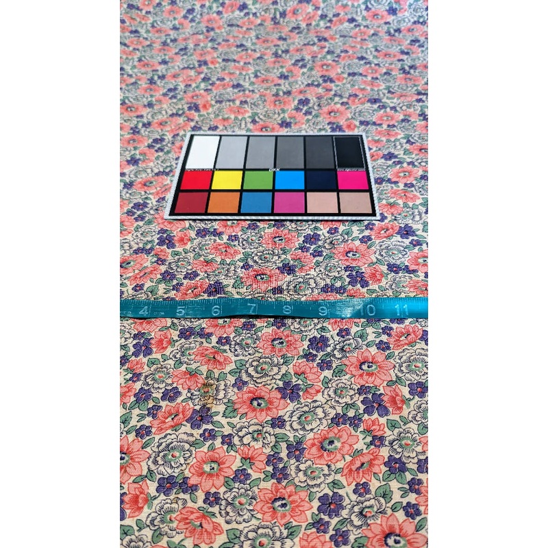 Vintage Pink/Purple Floral Cotton Woven Fabric 37"W - 1 yd