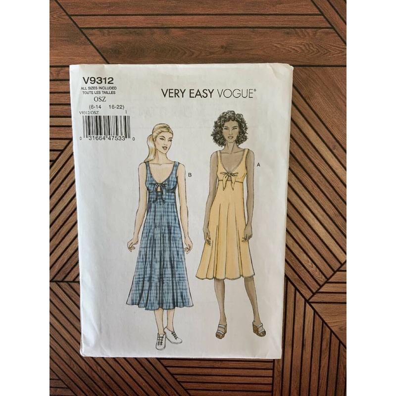 Vogue V9312 VERY EASY VOGUE Knit Dress Size 6-22 Uncut/FF