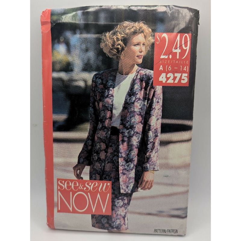 VTG See & Sew NOW 4275 Misses' Jacket & Dress Pattern Sizes 6-14