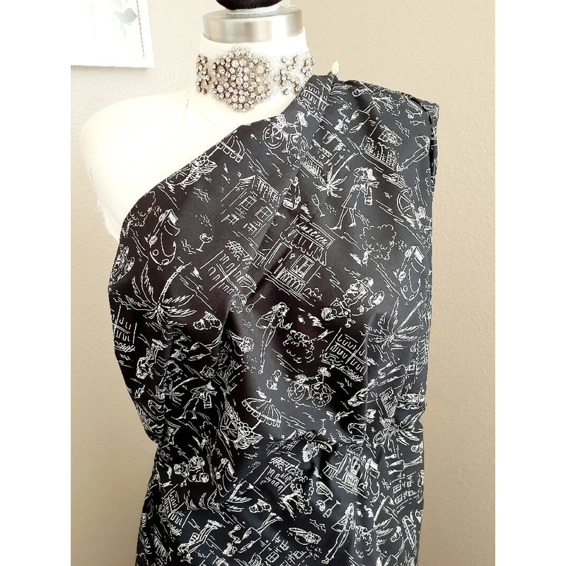 2.375 Yards Street Scene Stretch Cotton Poplin