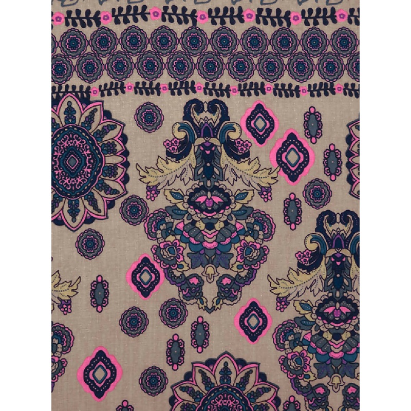 2yds Flower & Vines Print Rayon Jacquard Voile 54W"