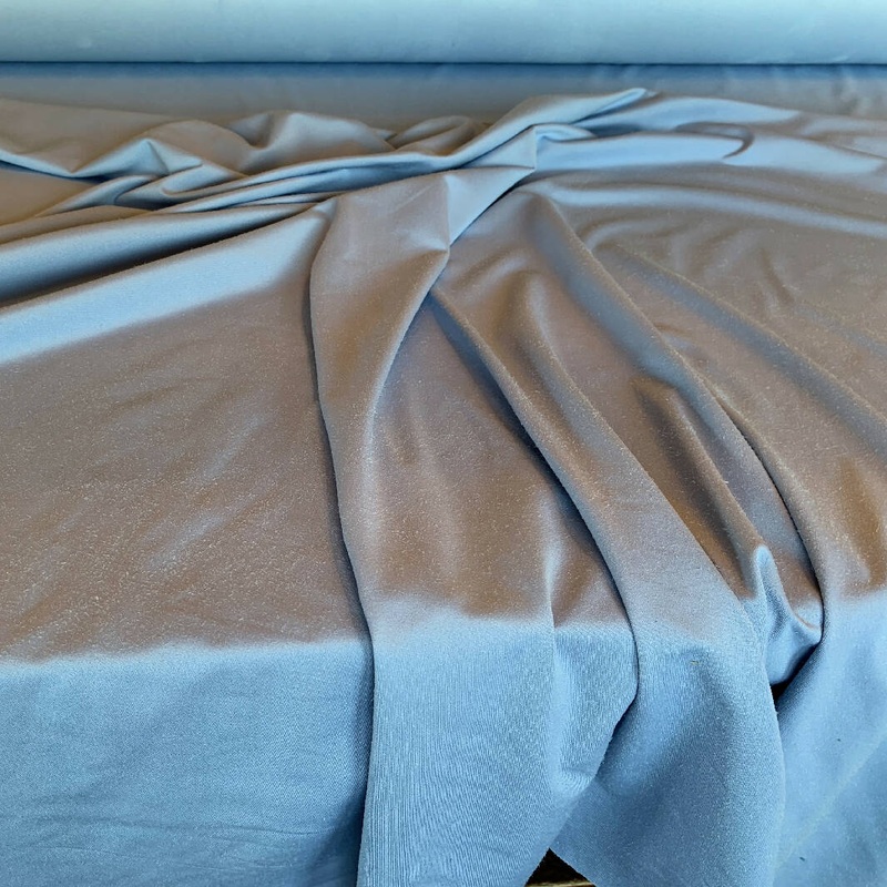 Baby Blue Stretch Suede Cotton and Synthetic - Yardage