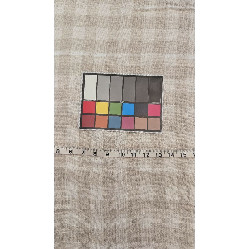 Beige/Ivory Check Print Linen Look Woven Fabric 48"W x 38"L REMNANT