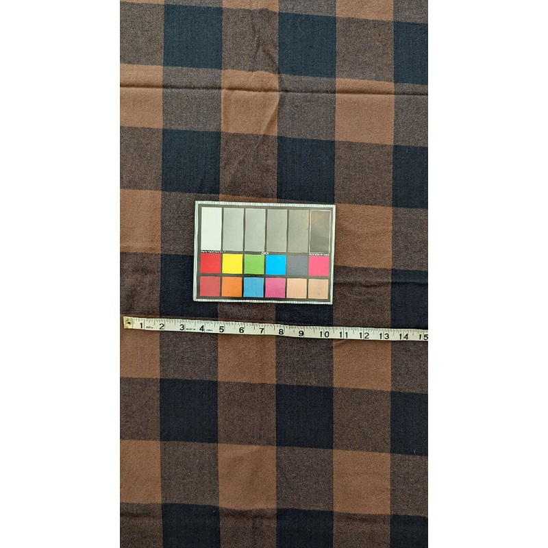 Black/Brown Buffalo Plaid Flannel Woven Fabric 26"W - 2 1/4 yds+ REMNANT