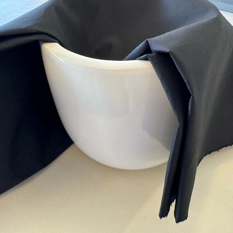 Black Cotton-Synthetic Blend Woven - Yardage