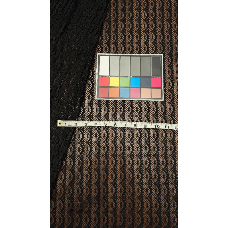Black Non-Stretch Scallop Lace - 60"W x 66"L