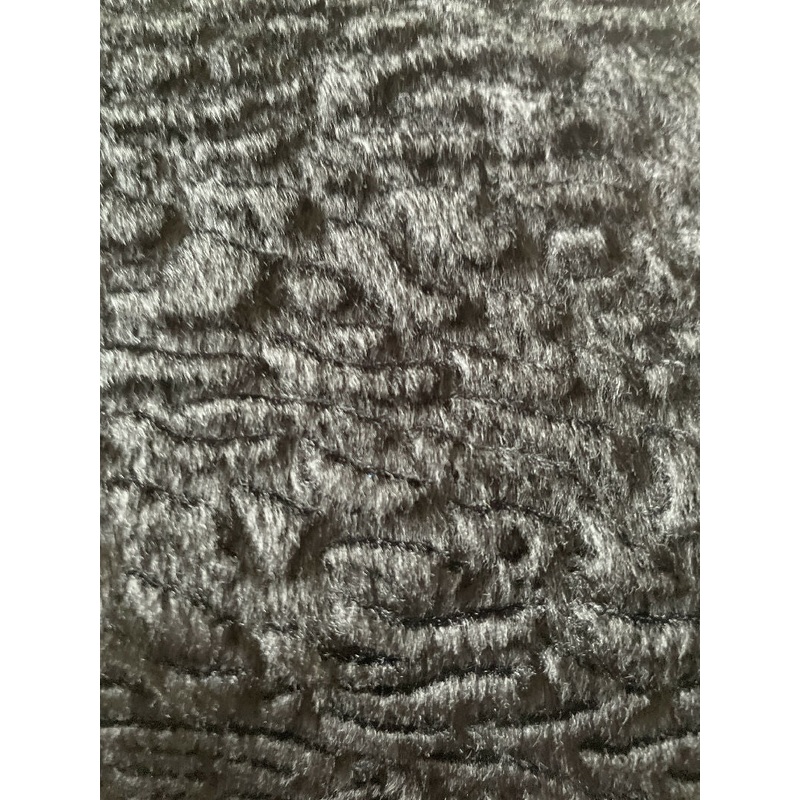 Black Viscose/ cotton Textured pattern waved