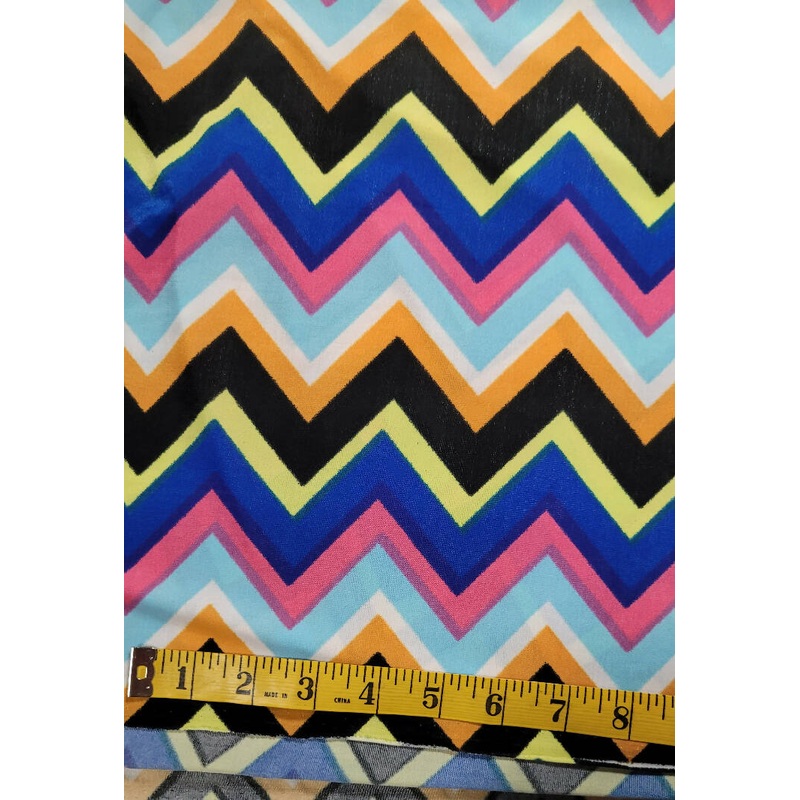 Colorful Zig-Zag Print FTY Knit 3 yds