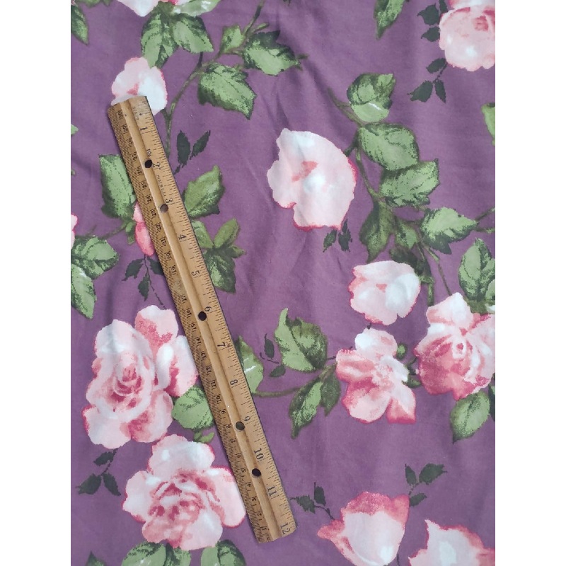Floral Mauve Double Brushed Poly