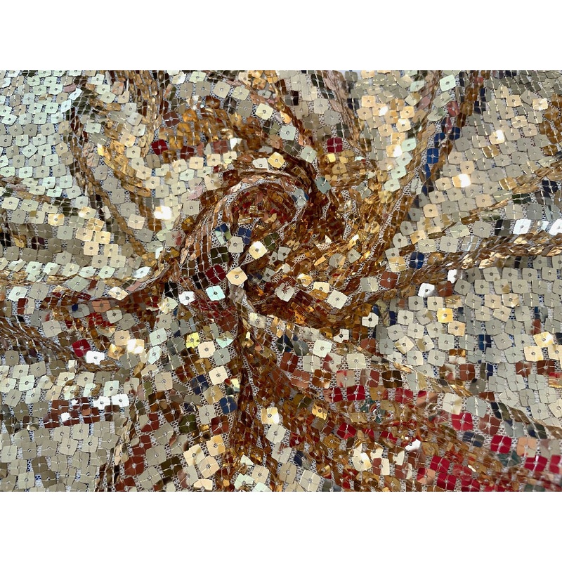 Gold Sequins on Mesh