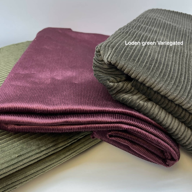 Loden Green Variegated Wide Wale Cotton Corduroy - 2 Yds