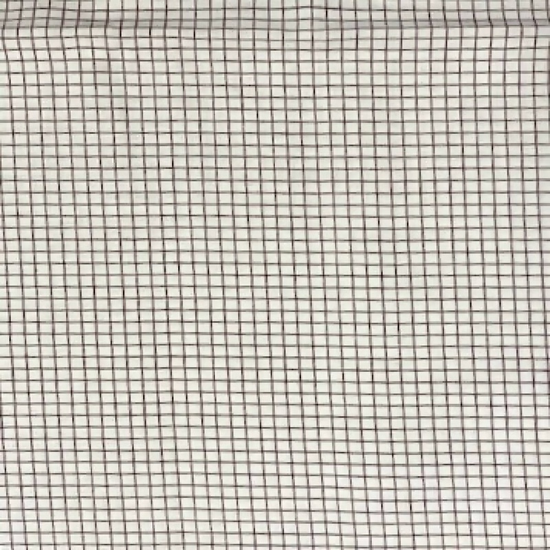 Maroon and Off White Small Grid Cotton Woven - 1.5 yds