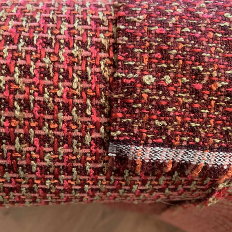 Maroon, Red, Pink, Orange, and Green Tweed - Yardage