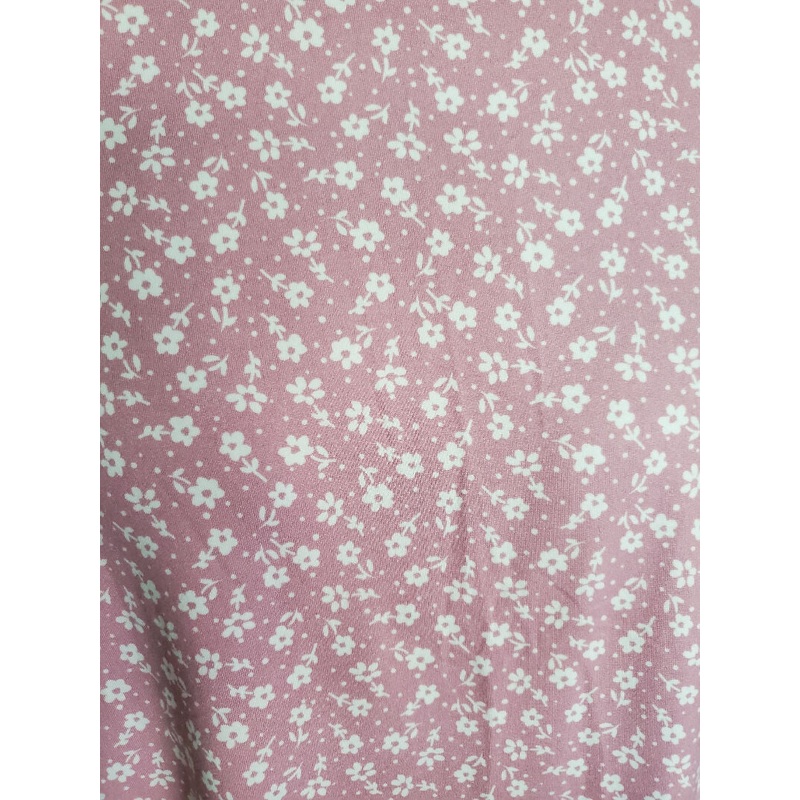 Poly/Lycra Pink Floral Brushed Knit Remnant