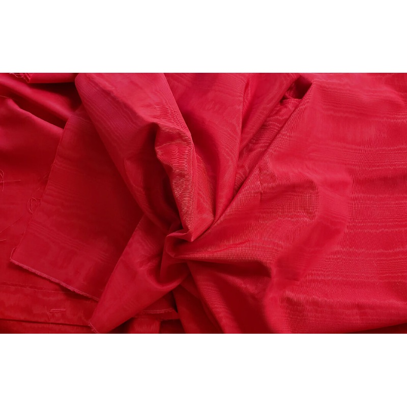 Red Moire Taffeta Fabric