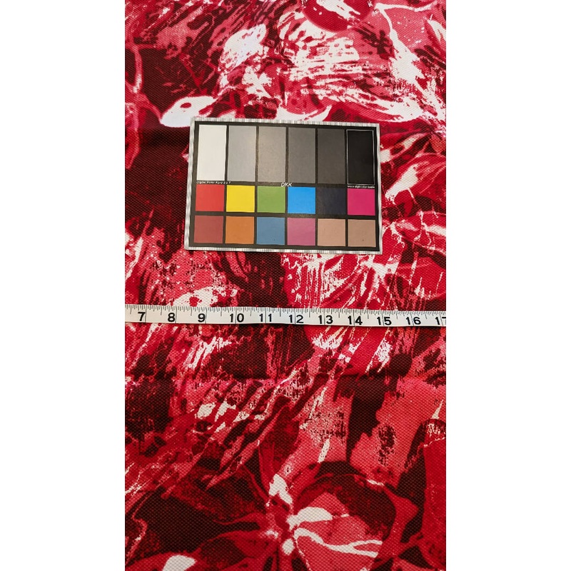 Red/White Digital Floral Print Seersucker Woven Fabric 56"W - 2 Pieces