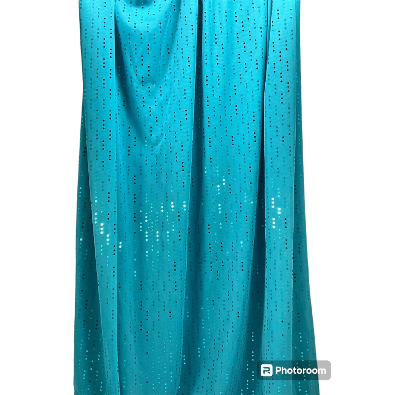 Turquoise Sequin Dot Mesh Knit-2  yds