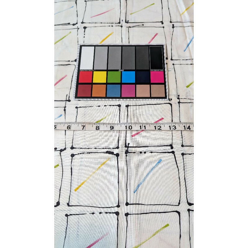 Vintage White/Black Highlighter & Marker Grids Print Cotton Woven Fabric 56"W - 2 3/4 yds