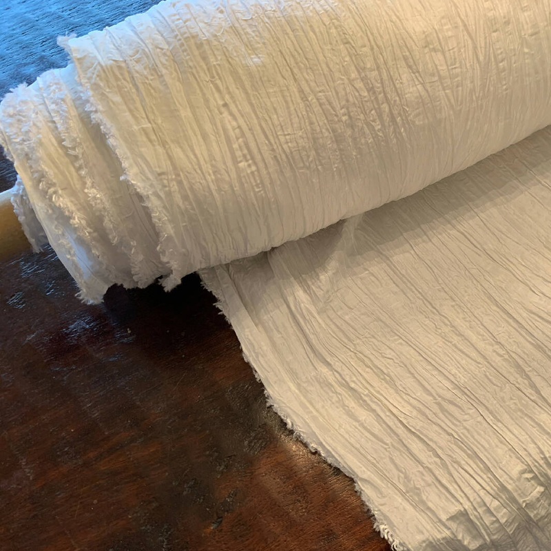 White Crinkle Taffeta - Yardage