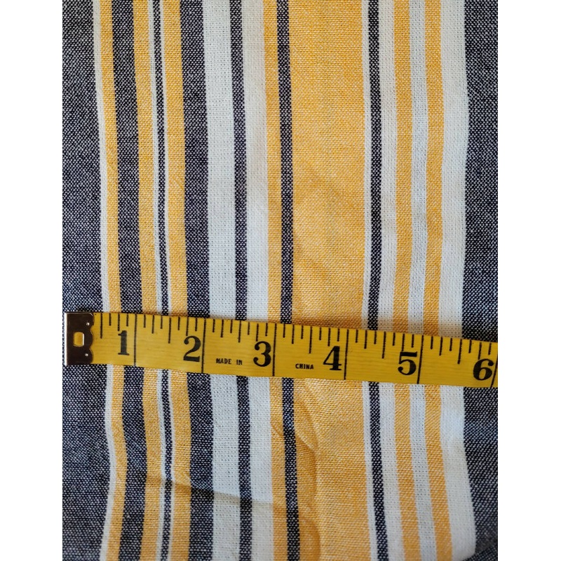1 yd linen blend striped fabric