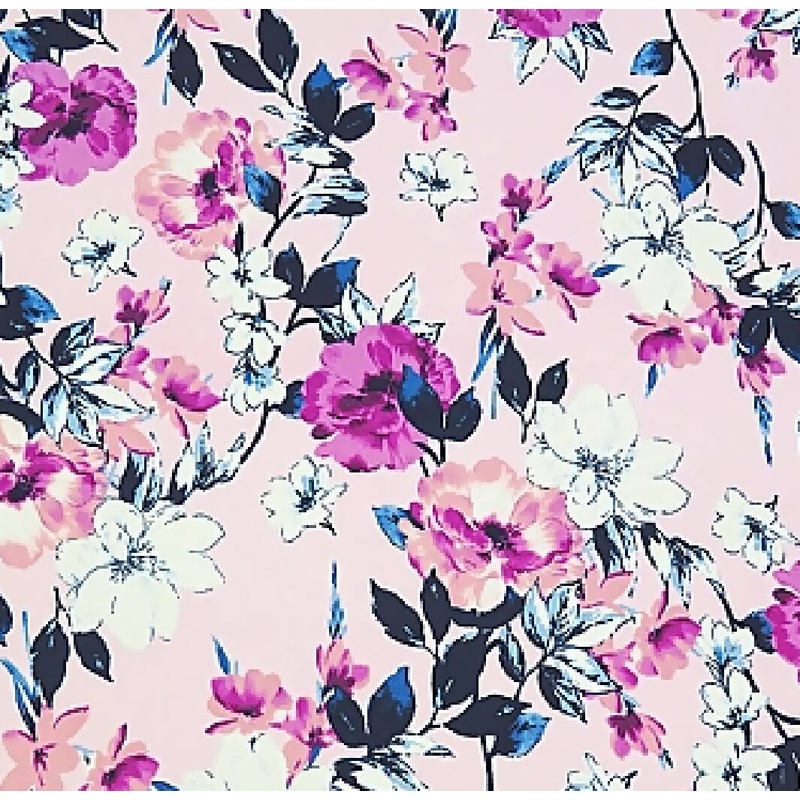 3 yds - Floral Print Crepe Double Knit 58W