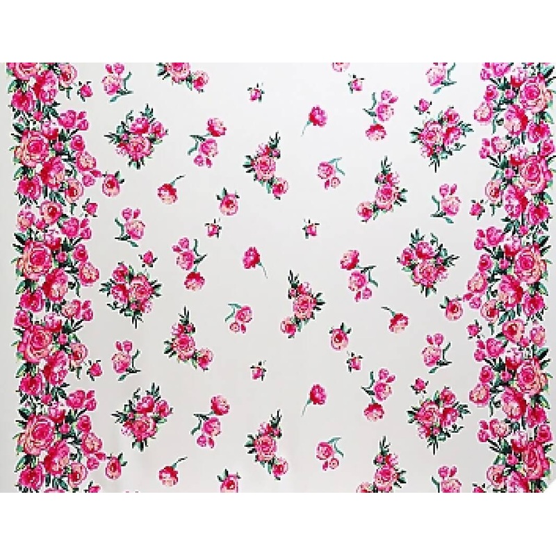 4 yds - Double Border Rose Print Crepe Double Knit - 59W