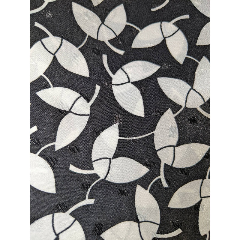 Black / White - Floral - 5 yards