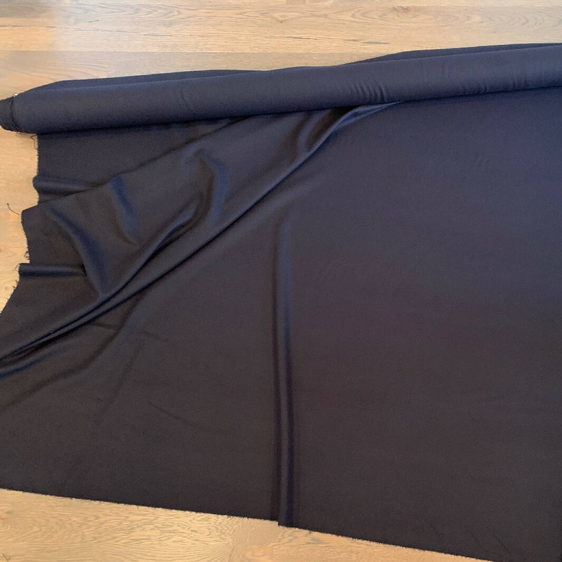 Black Wool and Lycra Lightweight - Yardage