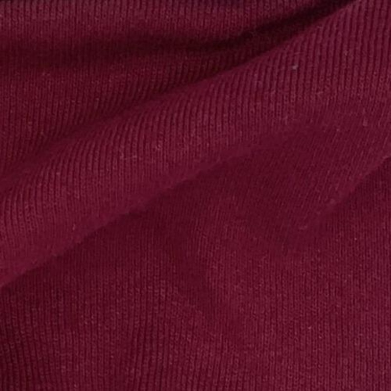 Burgundy Solid Cotton Rib Knit