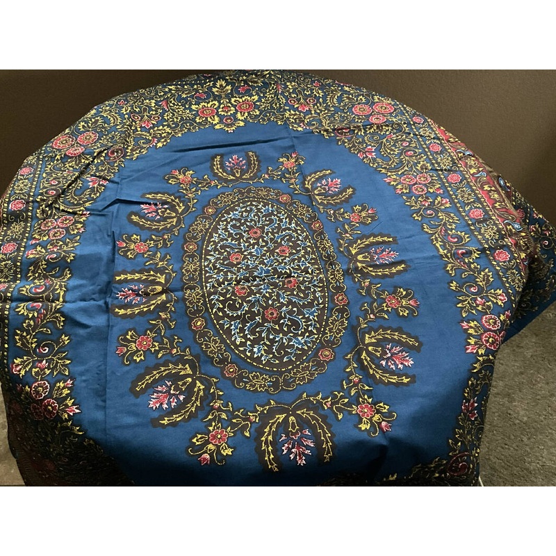 Dark Blue Floral Waxed Cotton / Batik / Ankara Fabric, 2 Pieces Totaling 4.5 Yards