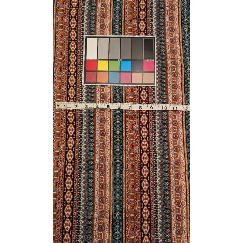 Earth-Toned Multicolor Boho Striped Print Double Brushed Polyester Knit Fabric 49"W - 2 yds+