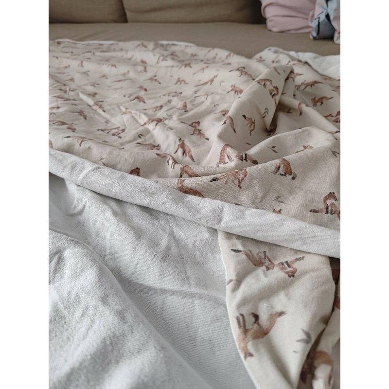 Fox print cotton french terry