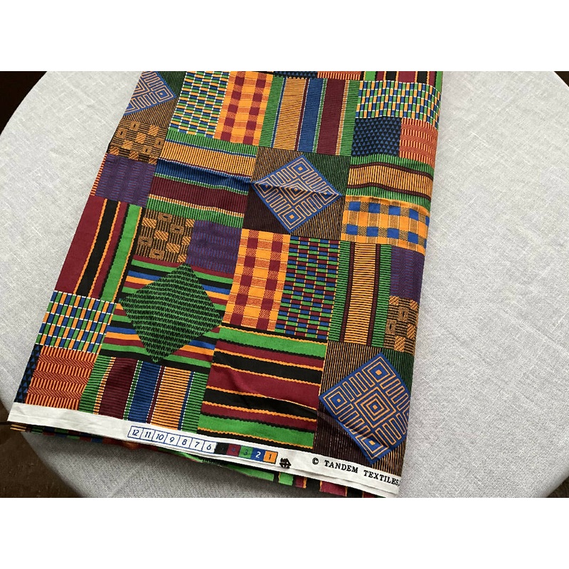 Kente Waxed Cotton / Batik / Ankara Fabric, 2 5/6 Yards