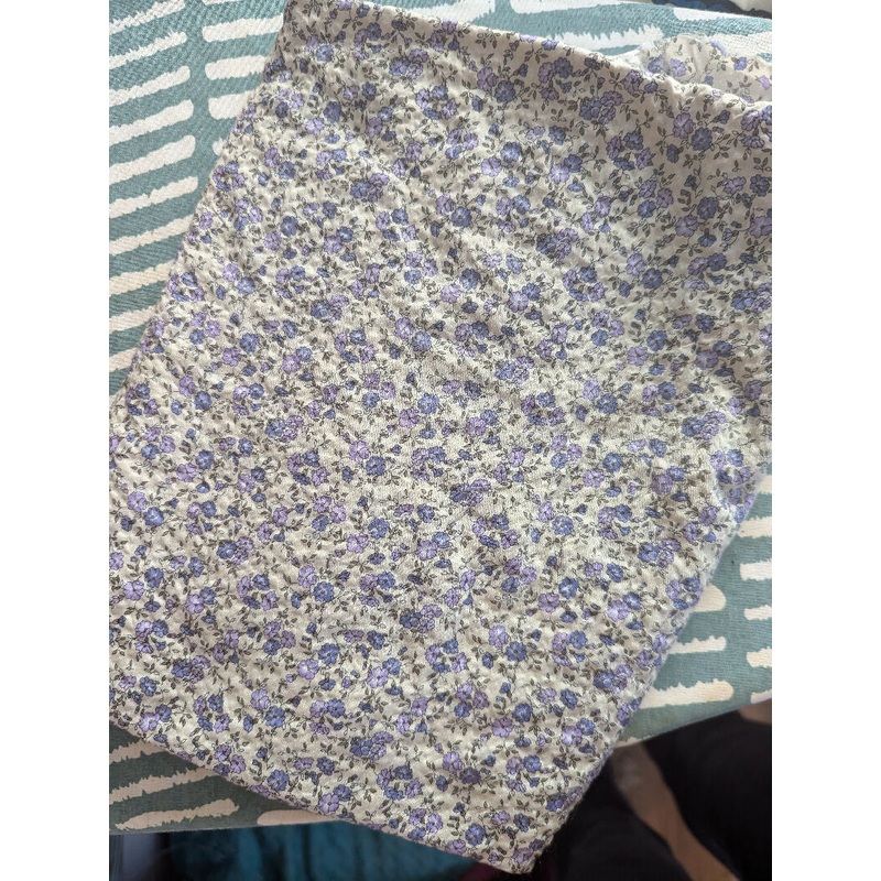 Prairie Floral Crinkle Cotton - Stone/Periwinkle - 2 meters